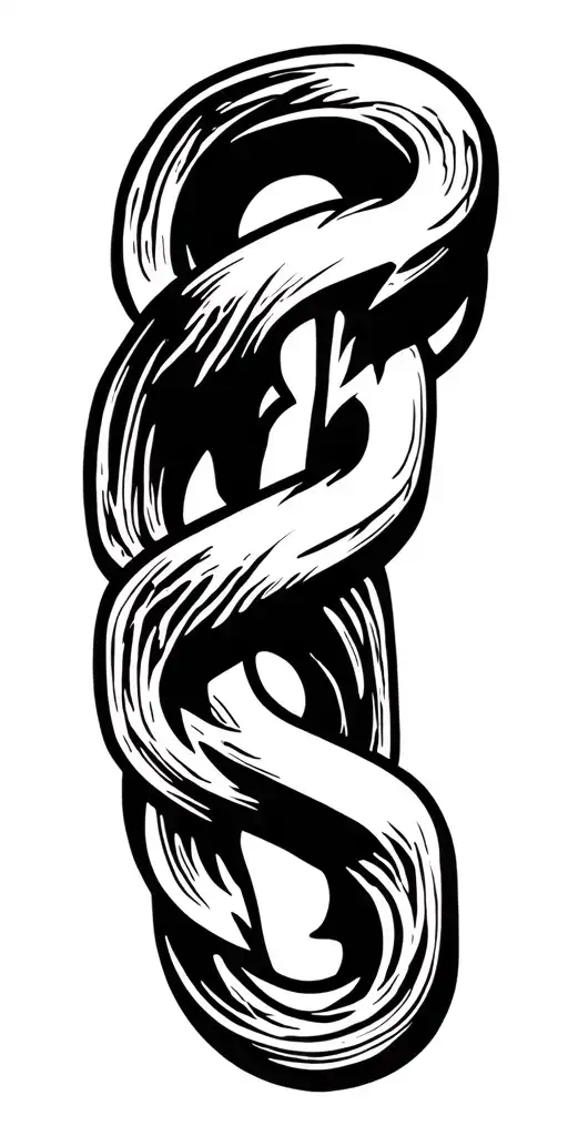 Chain with gaps filled with dark/evil sybmols. tattoo design idea