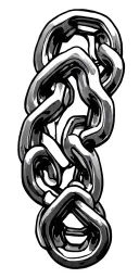 Chain with gaps filled with dark/evil sybmols. tattoo design idea