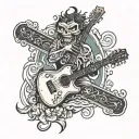 surf guitar tattoo design idea