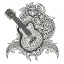 surf guitar tattoo design idea