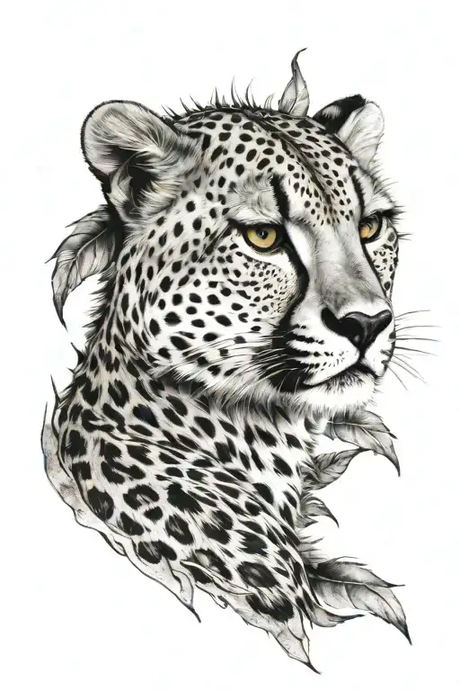cheetah print with thorns wrapping tattoo design idea