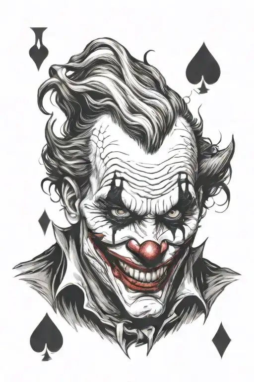 joker clown scary tattoo design idea