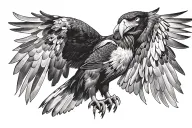 ultra realistic eagle tattoo design idea