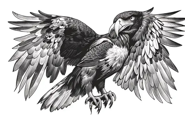ultra realistic eagle tattoo design idea