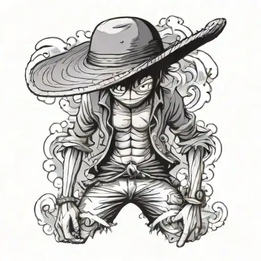 monkey d luffy tattoo design idea