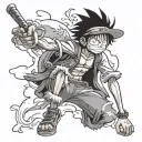 monkey d luffy tattoo design idea