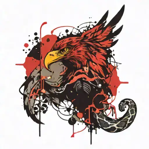 eagle and snake tattoo design idea