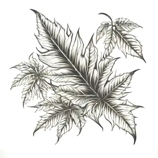 pot leaf transforming tattoo design idea