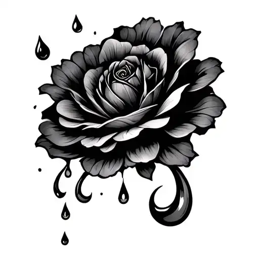 tear drops falling tattoo design idea