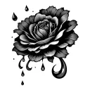tear drops falling tattoo design idea