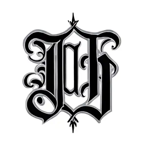 "J C H" three letters intertwined tattoo design idea