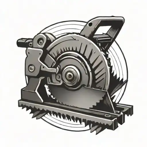 circular saw tattoo design idea