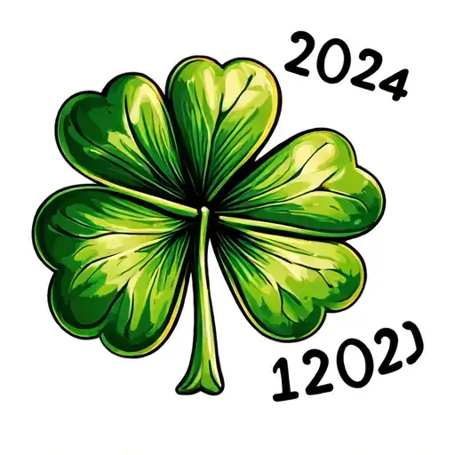 "12-16-2024" 5 leaf clover tattoo design idea