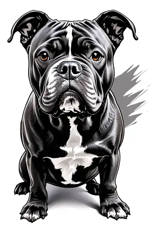 American Bully dog tattoo design idea
