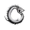 tiger, white crane and Chinese dragon tattoo design idea