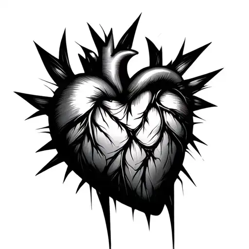 A heart formed by loose lines. It's like simple, abstract lines forming a heart. At first glance, it looks like a geomet tattoo design idea