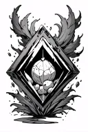 i want a diamond/rhombus shape inside and leaking out i want the going merry, luffys fruit, something from hxh , Shenron tattoo design idea