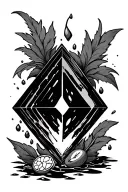 i want a diamond/rhombus shape inside and leaking out i want the going merry, luffys fruit, something from hxh , Shenron tattoo design idea