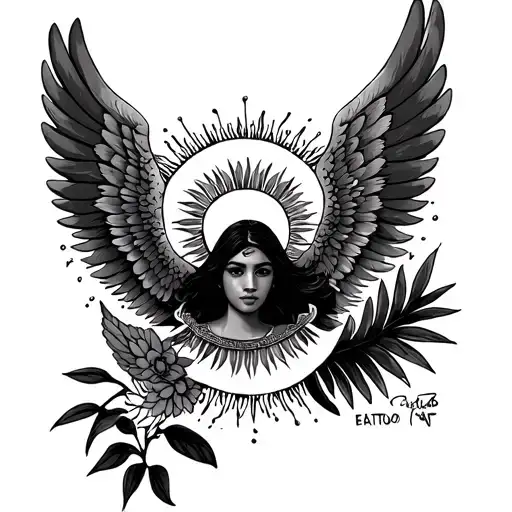 Philippines sun with wings spread tattoo design idea
