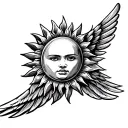Philippines sun with wings spread tattoo design idea