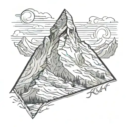matterhorn triangle border tattoo design idea