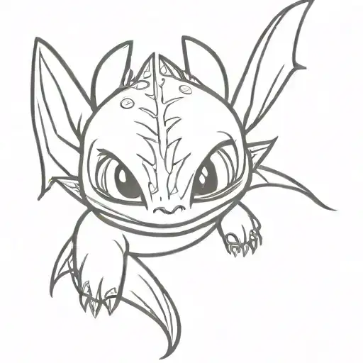 Toothless from How to train your dragon tattoo design idea