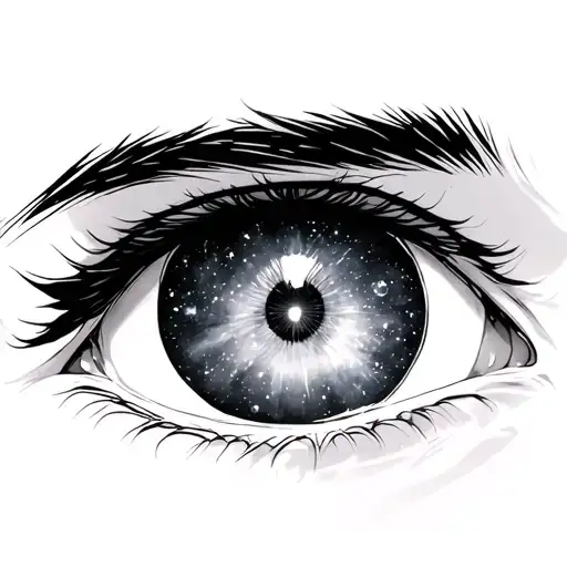 manga galaxy eyes tattoo design idea