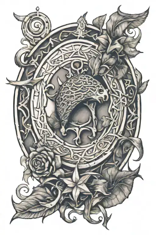 gaelic 5 point tattoo design idea