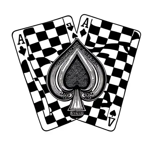 Poker with checkered flag tattoo design idea