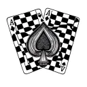 Poker with checkered flag tattoo design idea