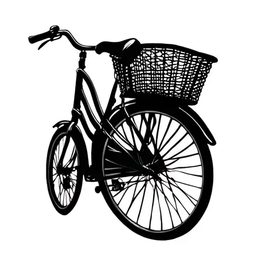 bicycle with basket in back tattoo tattoo design idea