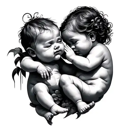 ancient protector family gives everything hide pain battles suffering love grand baby  tattoo design idea