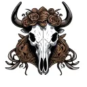 Western Tooled leather with cowskull tattoo design idea
