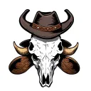Western Tooled leather with cowskull tattoo design idea