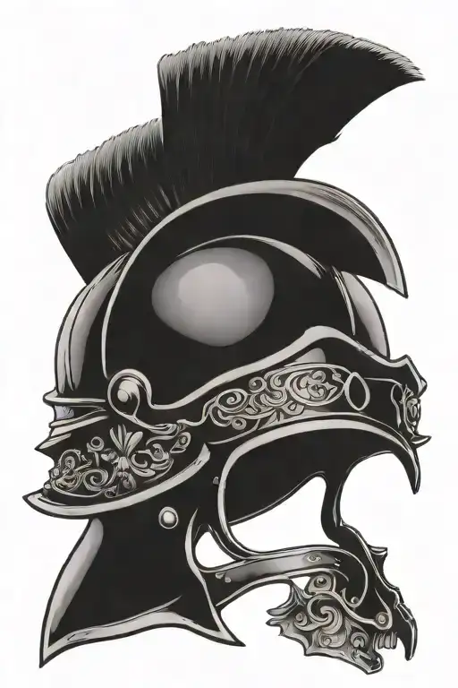 gladiator helmet adorned with symbols roman coliseum weapons of ancient rome tattoo design idea