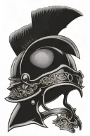 gladiator helmet adorned with symbols roman coliseum weapons of ancient rome tattoo design idea
