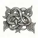 Irish knot intertwined representing kids names tattoo design idea