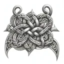 Irish knot intertwined representing kids names tattoo design idea