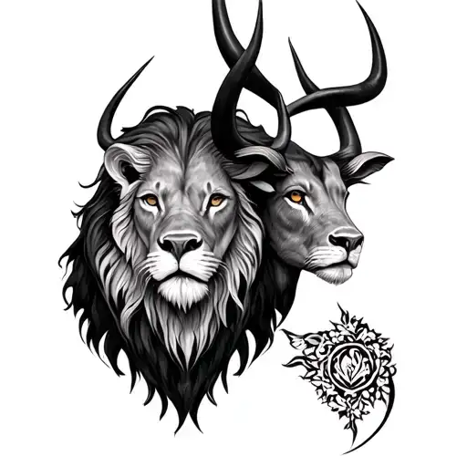 Leo and Taurus  tattoo design idea