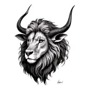 Leo and Taurus  tattoo design idea
