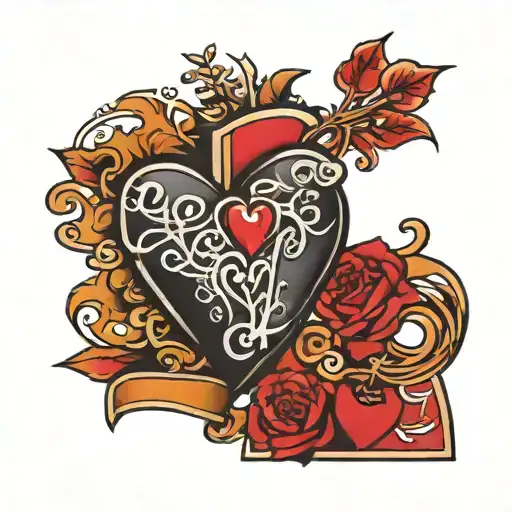 Continuous line with heart and date 20 12 tattoo design idea