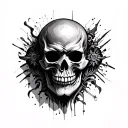 mask with Skull Mysterious tattoo design idea