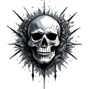mask with Skull Mysterious tattoo design idea
