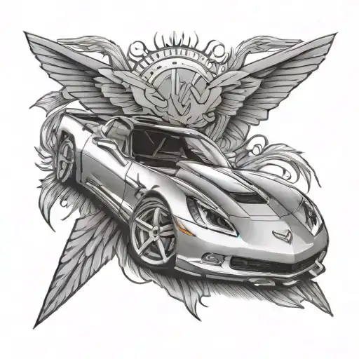 Corvette tattoo design idea