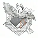 Flamingo standing on one tattoo design idea