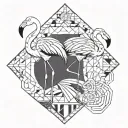 Flamingo standing on one tattoo design idea