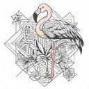 Flamingo standing on one tattoo design idea