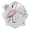 Flamingo standing on one tattoo design idea