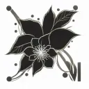 Outline of letters filled with flowers. Letters JESUS  tattoo design idea