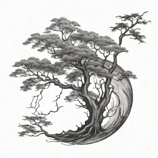 wabi sabi, native Australian tree inside tattoo design idea